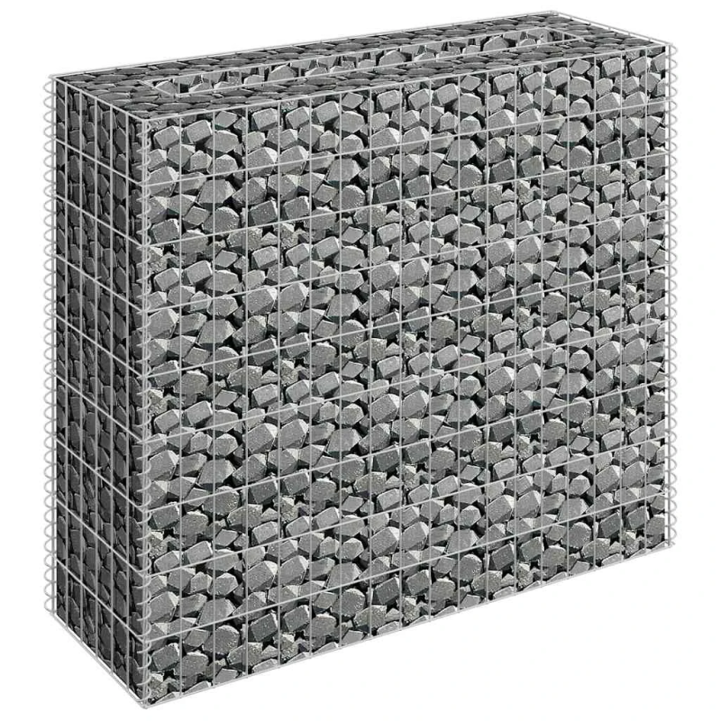 vidaXL gabions, augstā puķu kaste, cinkots tērauds, 90x30x90 cm