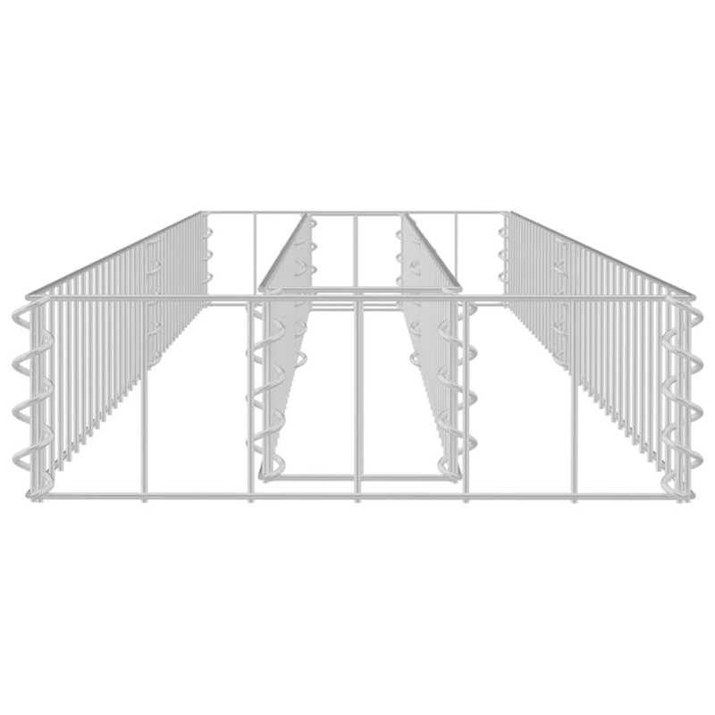 vidaXL gabions, augstā puķu kaste, cinkots tērauds, 180x30x10 cm