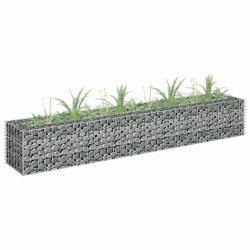 vidaXL gabions, augstā puķu kaste, cinkots tērauds, 180x30x30 cm