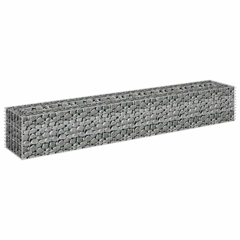 vidaXL gabions, augstā puķu kaste, cinkots tērauds, 180x30x30 cm