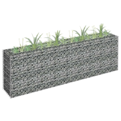 vidaXL gabions, augstā puķu kaste, cinkots tērauds, 180x30x60 cm