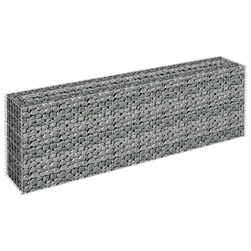 vidaXL gabions, augstā puķu kaste, cinkots tērauds, 180x30x60 cm