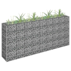 vidaXL gabions, augstā puķu kaste, cinkots tērauds, 180x30x90 cm