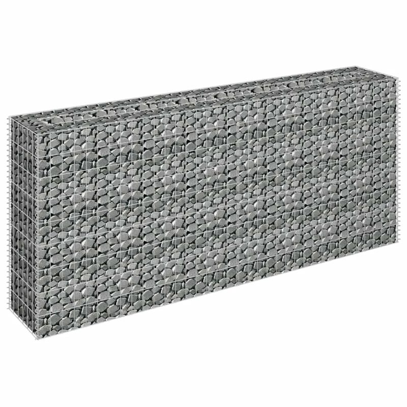 vidaXL gabions, augstā puķu kaste, cinkots tērauds, 180x30x90 cm