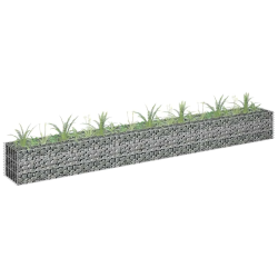 vidaXL gabions, augstā puķu kaste, cinkots tērauds, 270x30x30 cm
