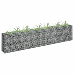 vidaXL gabions, augstā puķu kaste, cinkots tērauds, 270x30x60 cm