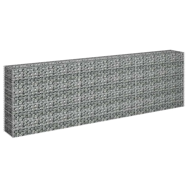 vidaXL gabions, augstā puķu kaste, cinkots tērauds, 270x30x90 cm