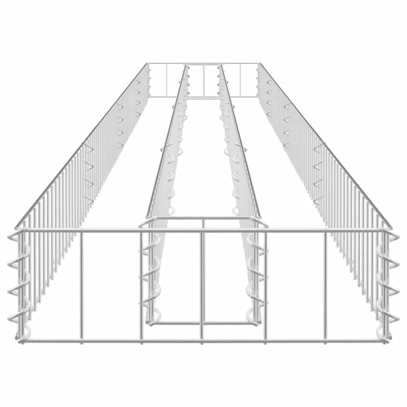 vidaXL gabions, augstā puķu kaste, cinkots tērauds, 360x30x10 cm