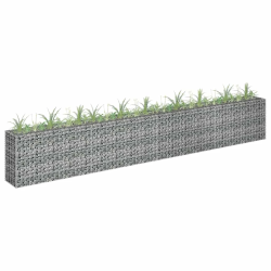 vidaXL gabions, augstā puķu kaste, cinkots tērauds, 360x30x60 cm