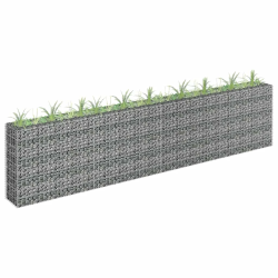 vidaXL gabions, augstā puķu kaste, cinkots tērauds, 360x30x90 cm
