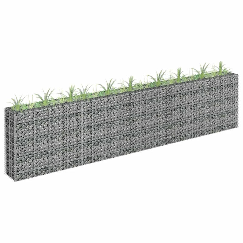 vidaXL gabions, augstā puķu kaste, cinkots tērauds, 360x30x90 cm