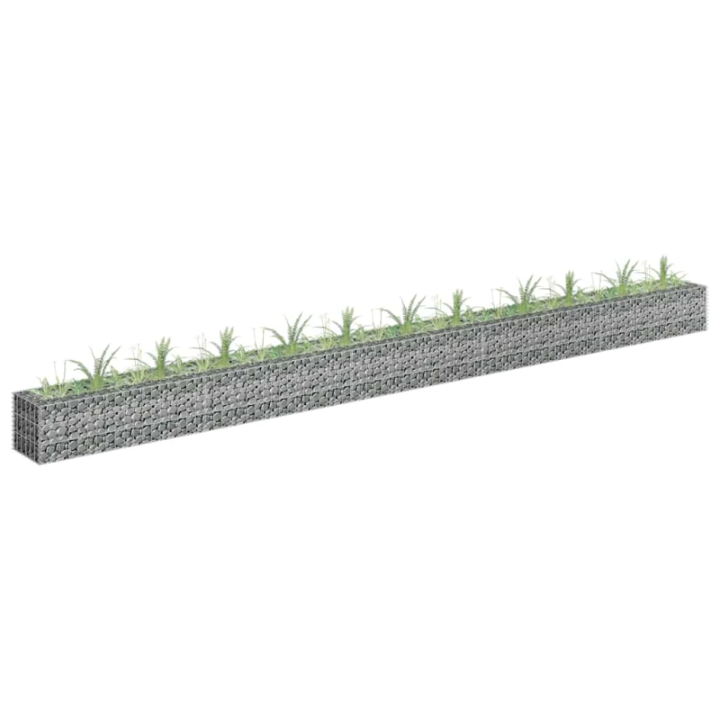 vidaXL gabions, augstā puķu kaste, cinkots tērauds, 450x30x30 cm
