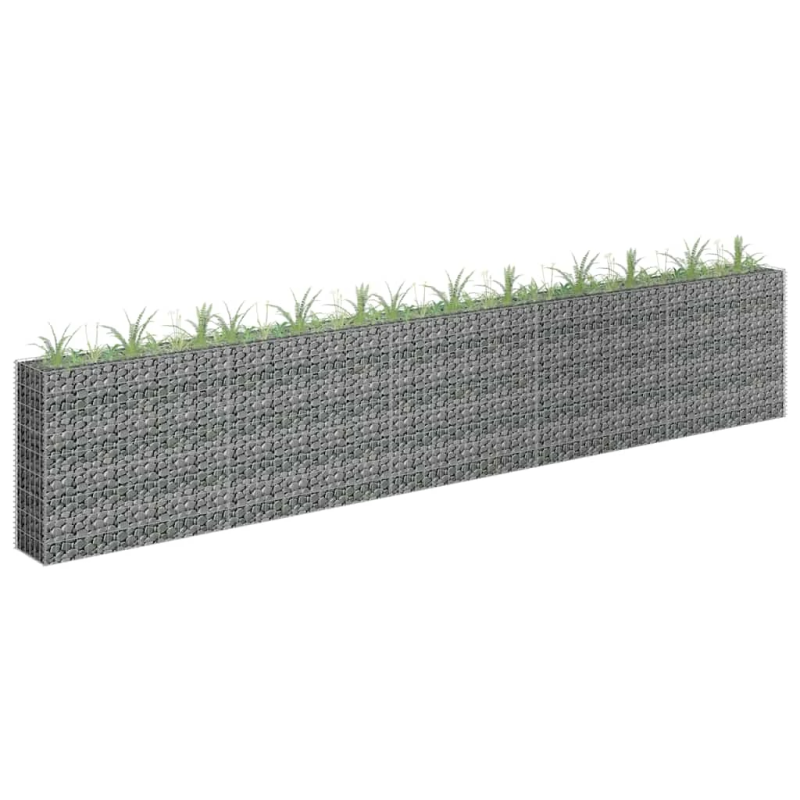 vidaXL gabions, augstā puķu kaste, cinkots tērauds, 450x30x90 cm