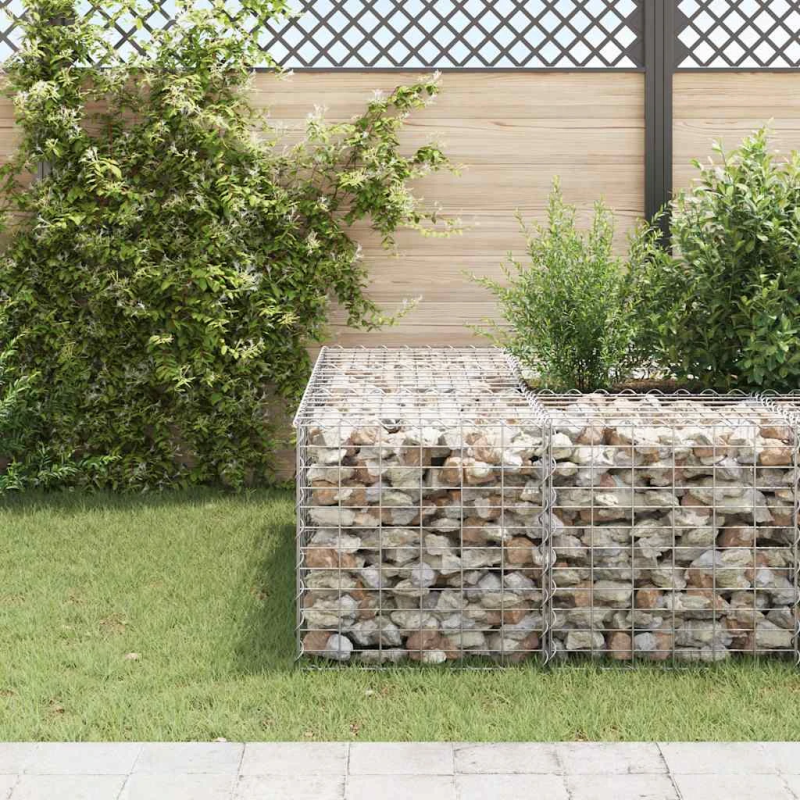 vidaXL gabions, augstā puķu kaste, tērauda stieple, 60x60x60 cm