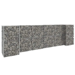 vidaXL H-formas gabions, tērauda stieple, 260x40x80 cm