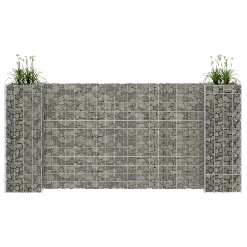 vidaXL H-formas gabions, tērauda stieple, 260x40x120 cm
