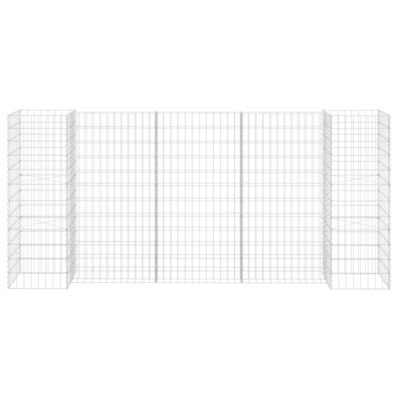 vidaXL H-formas gabions, tērauda stieple, 260x40x120 cm
