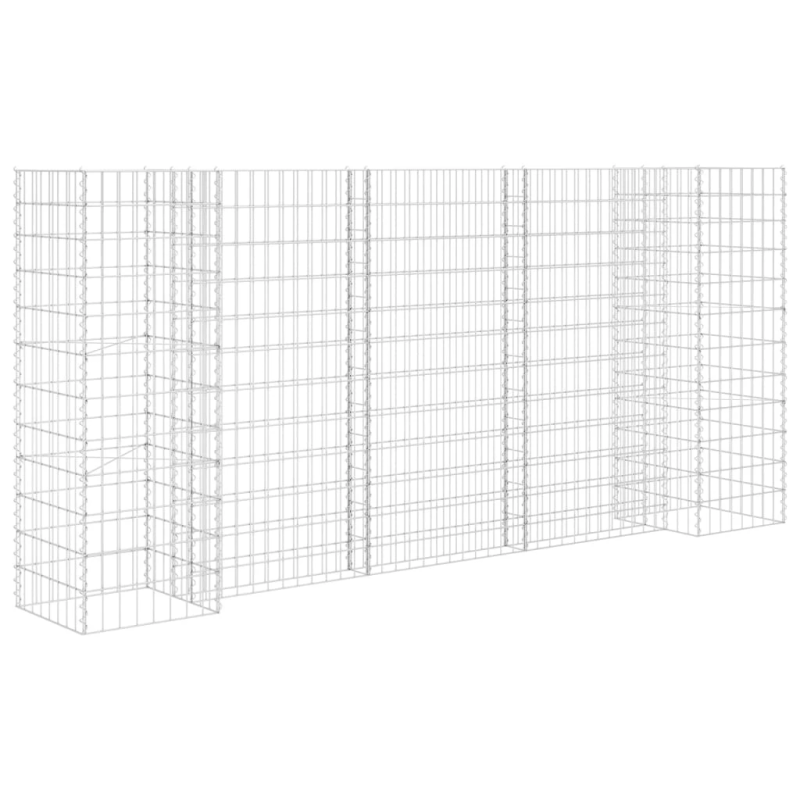 vidaXL H-formas gabions, tērauda stieple, 260x40x120 cm