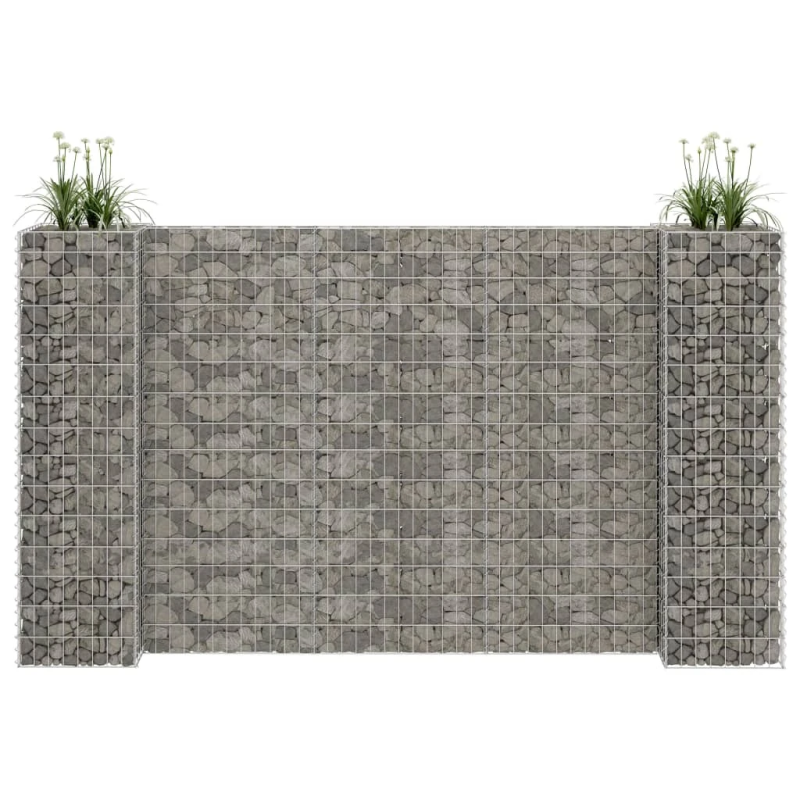 vidaXL H-formas gabions, tērauda stieple, 260x40x150 cm