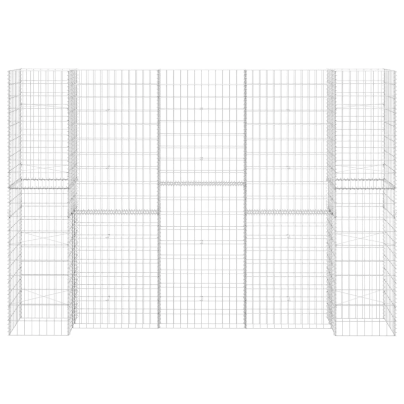 vidaXL H-formas gabions, tērauda stieple, 260x40x180 cm