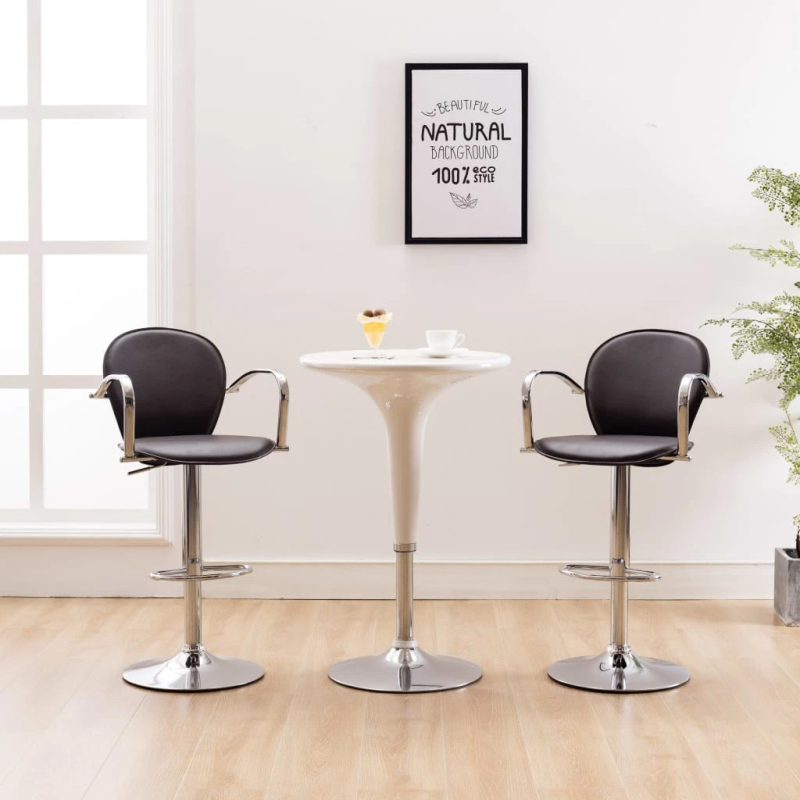 vidaXL bāra krēsli ar roku balstiem, 2 gab., brūna mākslīgā āda