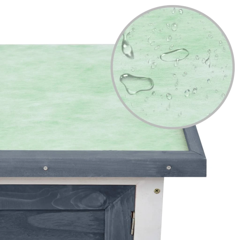 vidaXL āra trušu būris, 1 durvis, pelēks koks