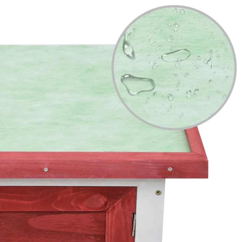 vidaXL āra trušu būris, 1 durvis, sarkans koks