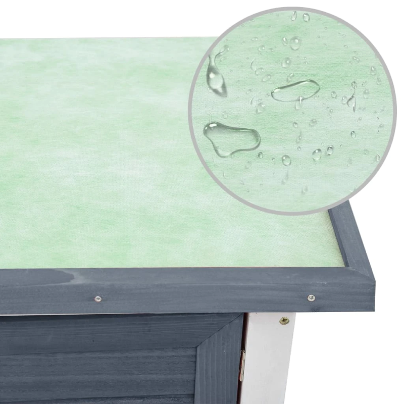 vidaXL āra trušu būris, 1 durvis, pelēks koks