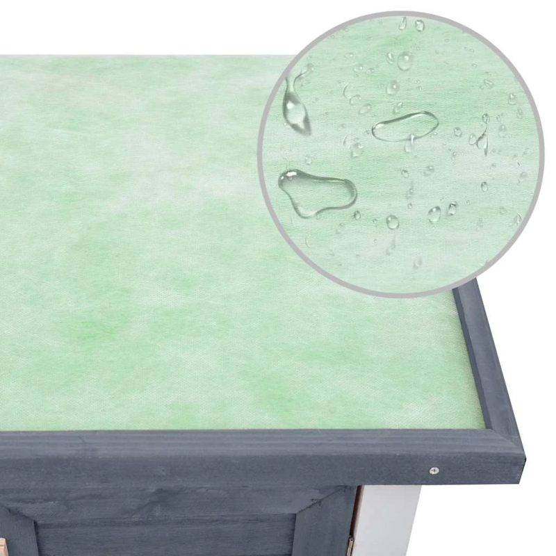 vidaXL āra trušu būris, 4 durvis, pelēks koks