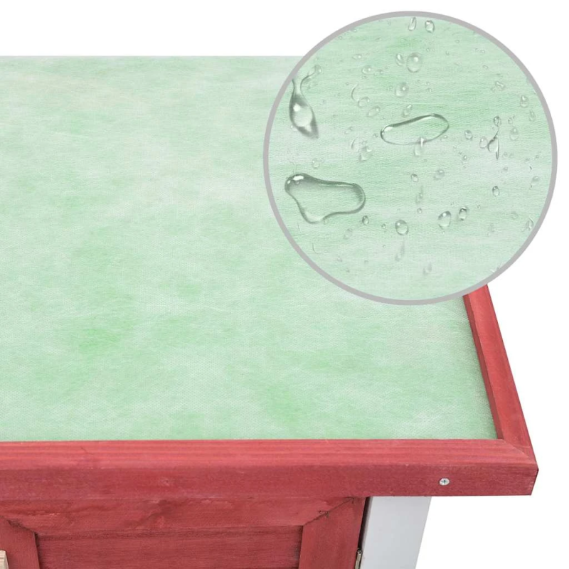 vidaXL āra trušu būris, 4 durvis, sarkans koks