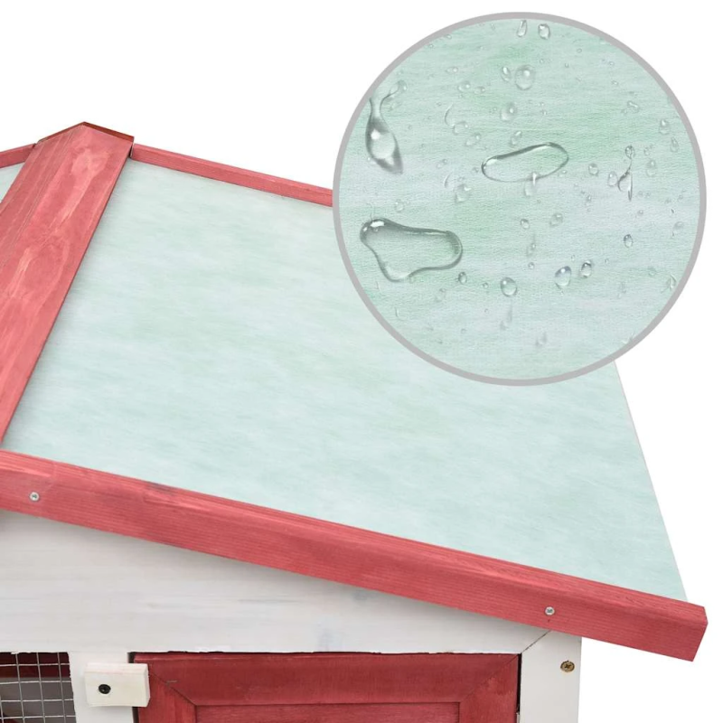 vidaXL āra trušu būris, 3 durvis, sarkans koks