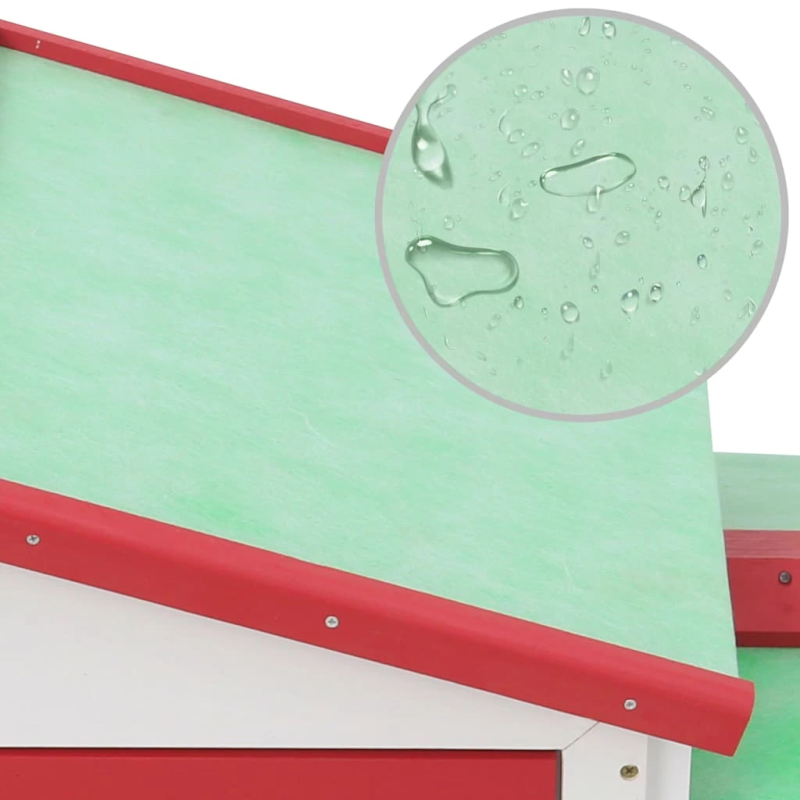 vidaXL trušu būris, sarkans un balts, 145x45x84 cm, koks