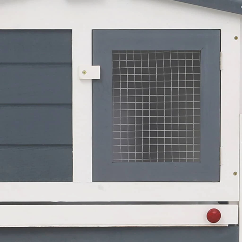 vidaXL trušu būris, pelēks un balts, 201x45x85 cm, koks