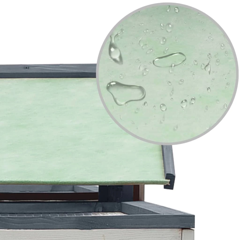 vidaXL trušu būris, pelēks, 310x70x87 cm, priedes masīvkoks, egle