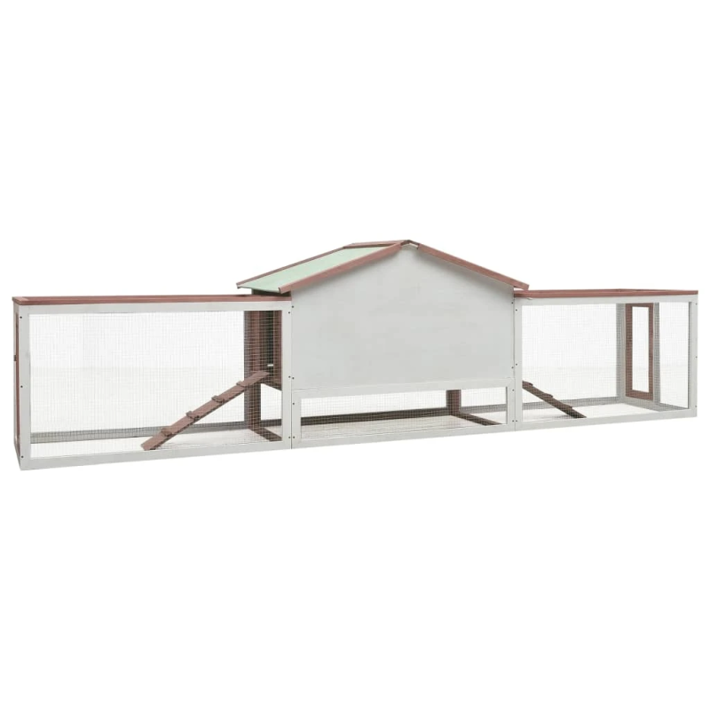 vidaXL trušu būris, mokas krāsā, 310x70x87 cm, priedes masīvkoks, egle