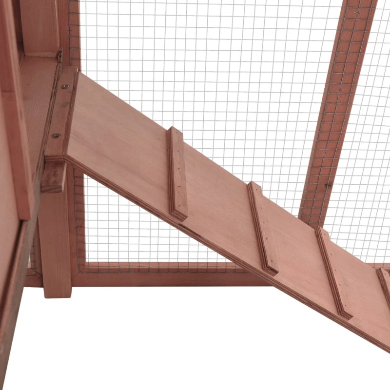 vidaXL vistu būris ar perētavu, mokas un baltā krāsā, egles masīvkoks