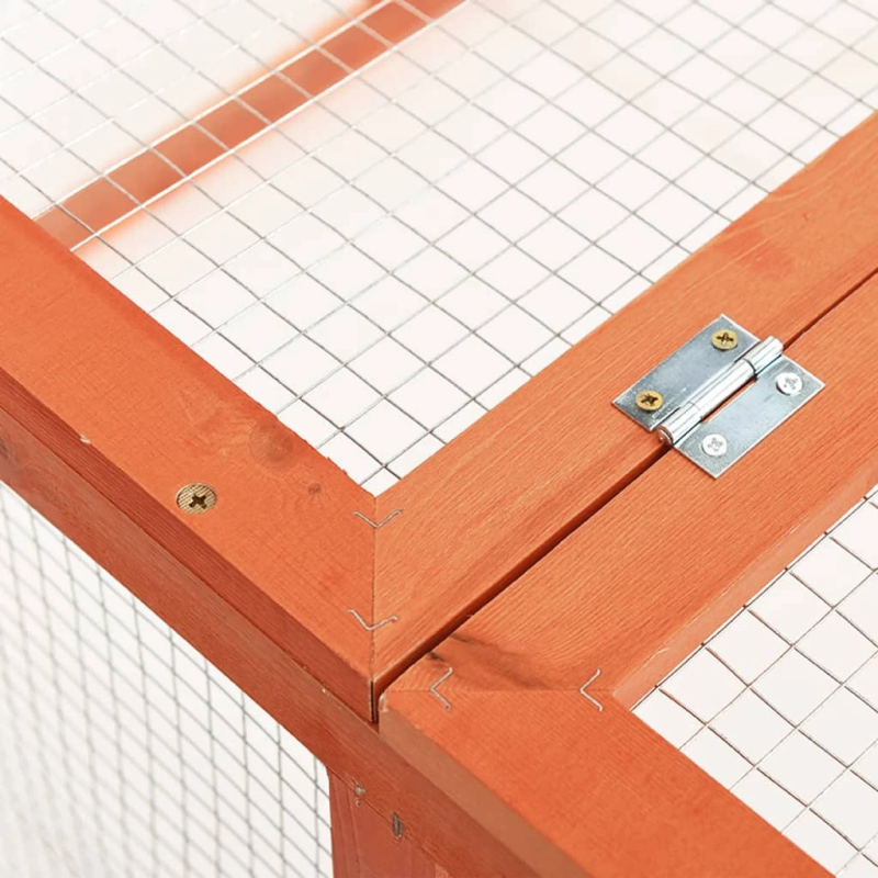 vidaXL trušu būris, 124x120x60 cm, egles masīvkoks