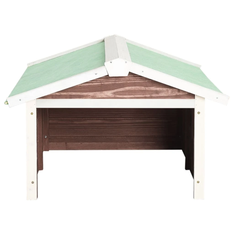 vidaXL robotizēta zāles pļāvēja garāža, brūna un balta, 72x87x50 cm