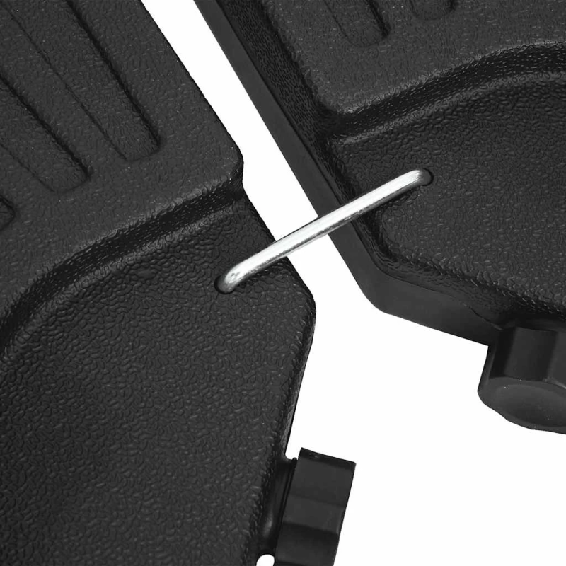 vidaXL saulessarga pamatne, vēdekļa forma, 4 daļas, melna