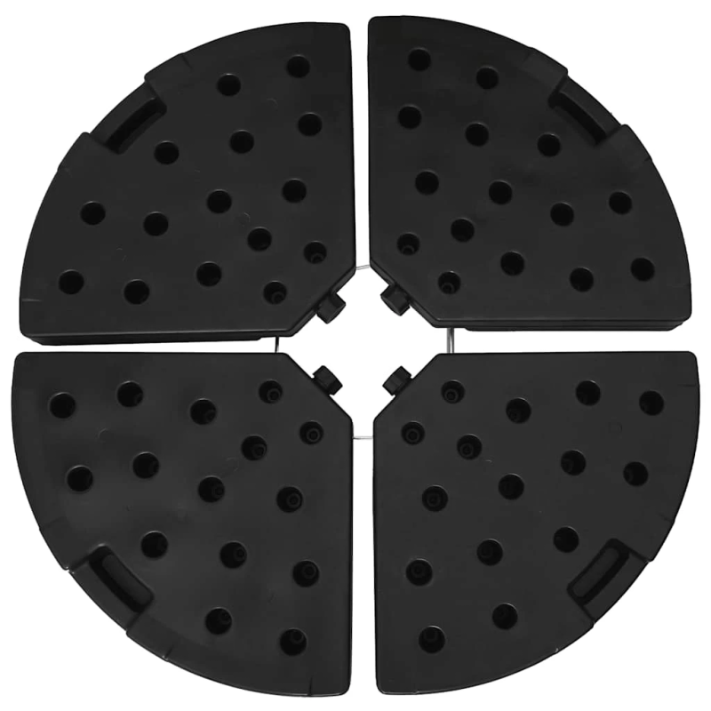 vidaXL saulessarga pamatne, vēdekļa forma, 4 daļas, melna