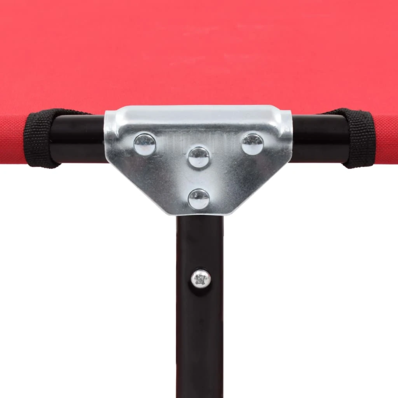 vidaXL saliekams sauļošanās zvilnis, tērauds, sarkans