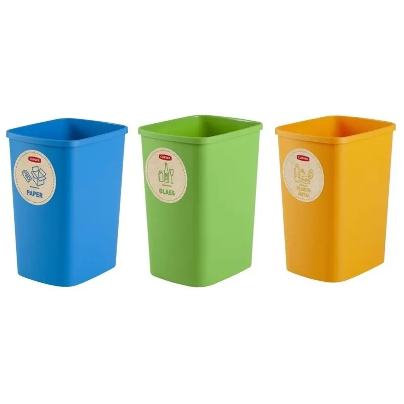 Šiukšliadėžė Curver, mėlyna sp.-geltona sp.-žalia sp., 25 l, 49.5 cm x 25.5 cm