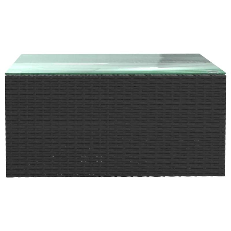 vidaXL 5-daļīgs dārza atpūtas mēbeļu komplekts ar matračiem, melns PE