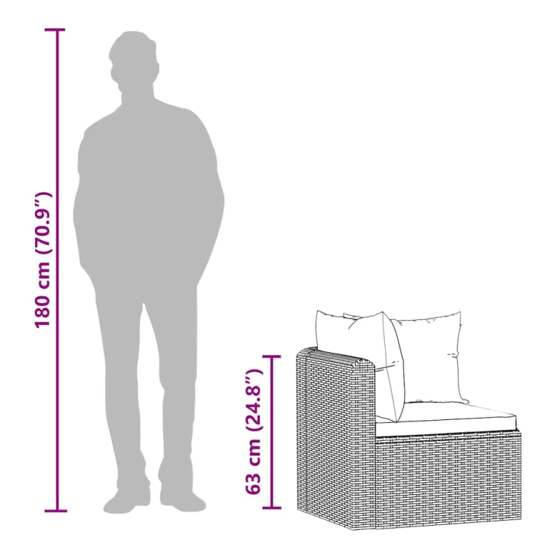 vidaXL 2-daļīgs dārza dīvāna komplekts ar matračiem, melns PE pinums