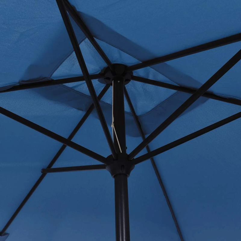 vidaXL dārza saulessargs ar metāla kātu, 300x200 cm, debeszils