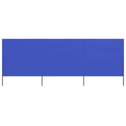 vidaXL 3 paneļu vēja aizsargsiets, debeszils, 400x80 cm, audums