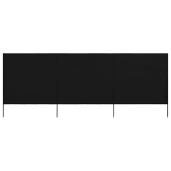 vidaXL 3 paneļu vēja aizsargsiets, melns, 400x120 cm, audums