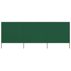 vidaXL 3 paneļu vēja aizsargsiets, zaļš, 400x160 cm, audums