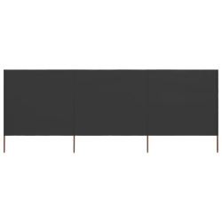 vidaXL 3 paneļu vēja aizsargsiets, pelēks, 400x160 cm, audums