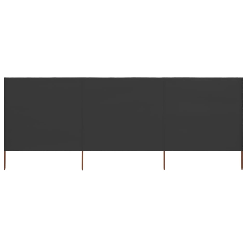 vidaXL 3 paneļu vēja aizsargsiets, pelēks, 400x160 cm, audums